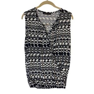 Candid‎ Soul Sleeveless Top Womens M Geometric Tribal Boho Office Southwestern